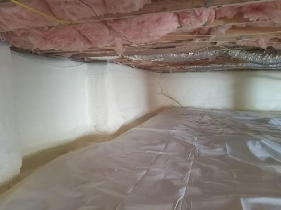 Crawl space encapsulation with closed-cell spray foam for Spray Foam Roofing Repair in Owatonna